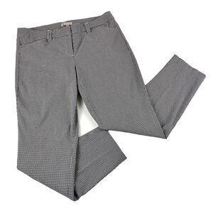 Lila Rose Womens Sz 10 Pants Black White Gingham Checkered Print Tapered Ankle
